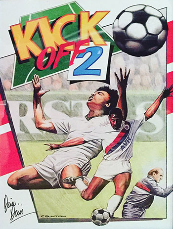 The original Kick Off 2 cover illustration, signed in the lower-left corner.